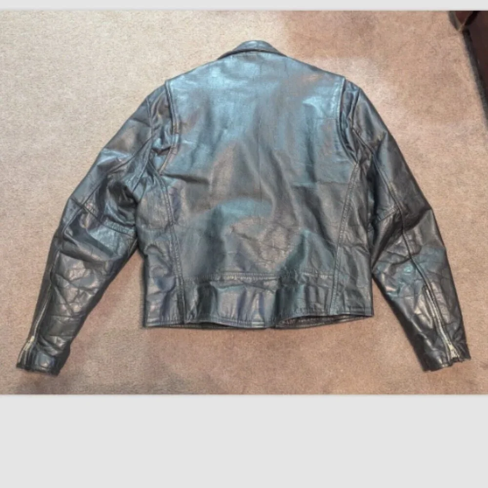 VNT Wilson's Leather Biker Black Leather Thinsulate Belted Jacket Men's Medium - Picture 6 of 6